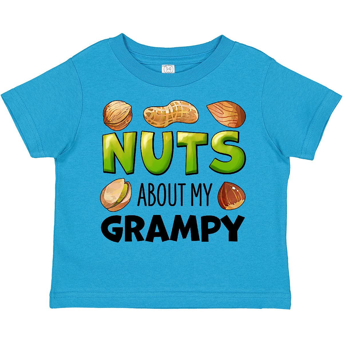 Funny Nuts About My Grampy Toddler T-Shirt - Peanut Almond Pistachio Design - Cute Casual Outfit for Grandparents Day & Family Gatherings