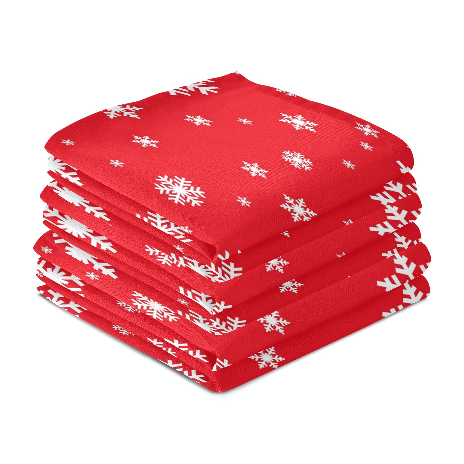 ALAZA Christmas Snowflake Red & White Kitchen Towels - 1 Pack Super Absorbent Soft Dish Bar Tea Towels (18x28 inches) - Perfect for Holiday Decor, Dish Drying & Gift Giving