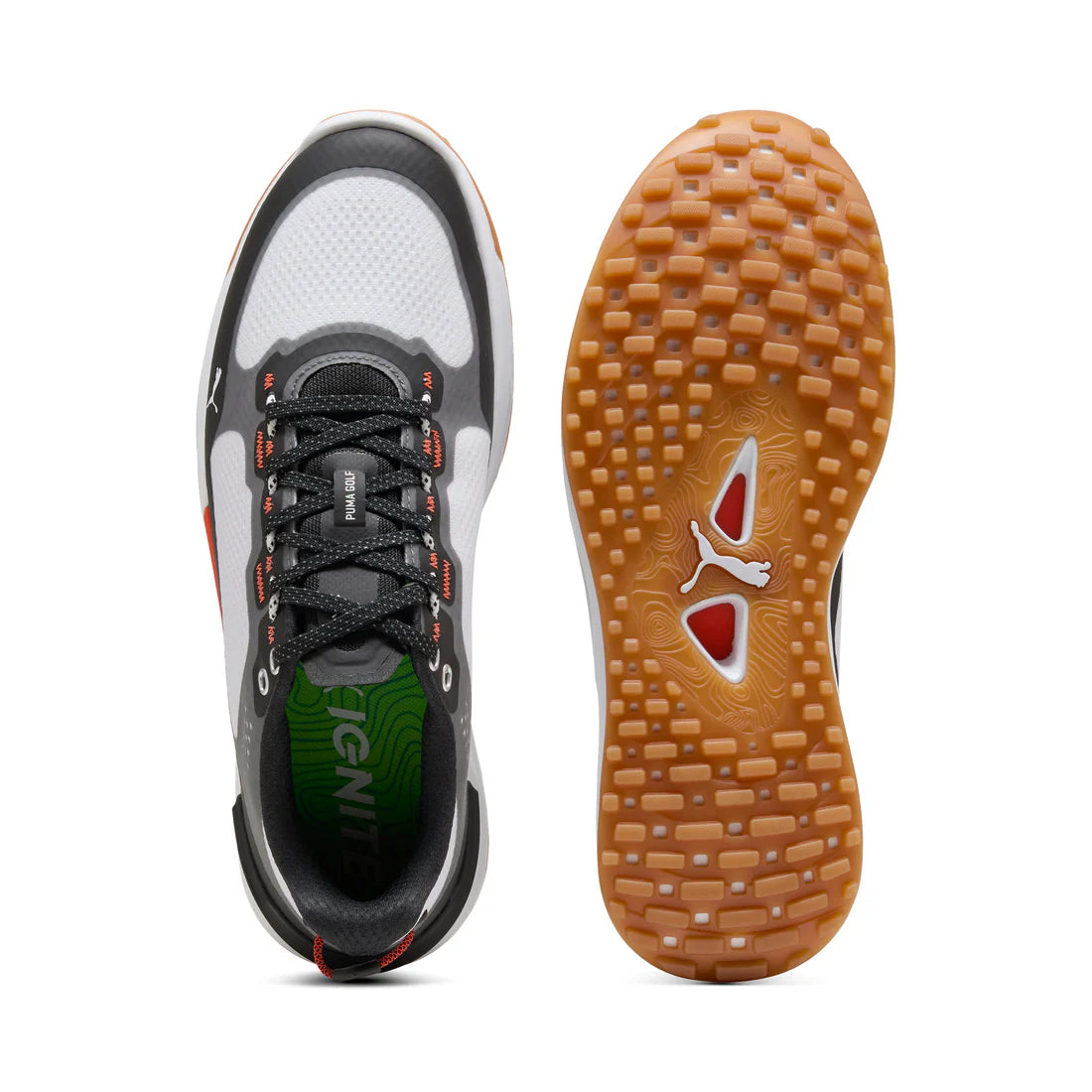 Puma Ignite Elevate X Spikeless Golf Shoes for Men - White/Black - Comfortable & Durable Spikeless Golf Shoes for Driving Range & Course Play