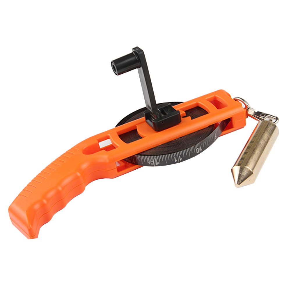 Explosion-Proof Oil Tank Gauging Tape - 10M/33Ft Handheld Carbon Steel Measuring Tape with Copper Plumb Bob for Petroleum Storage & Industrial Use