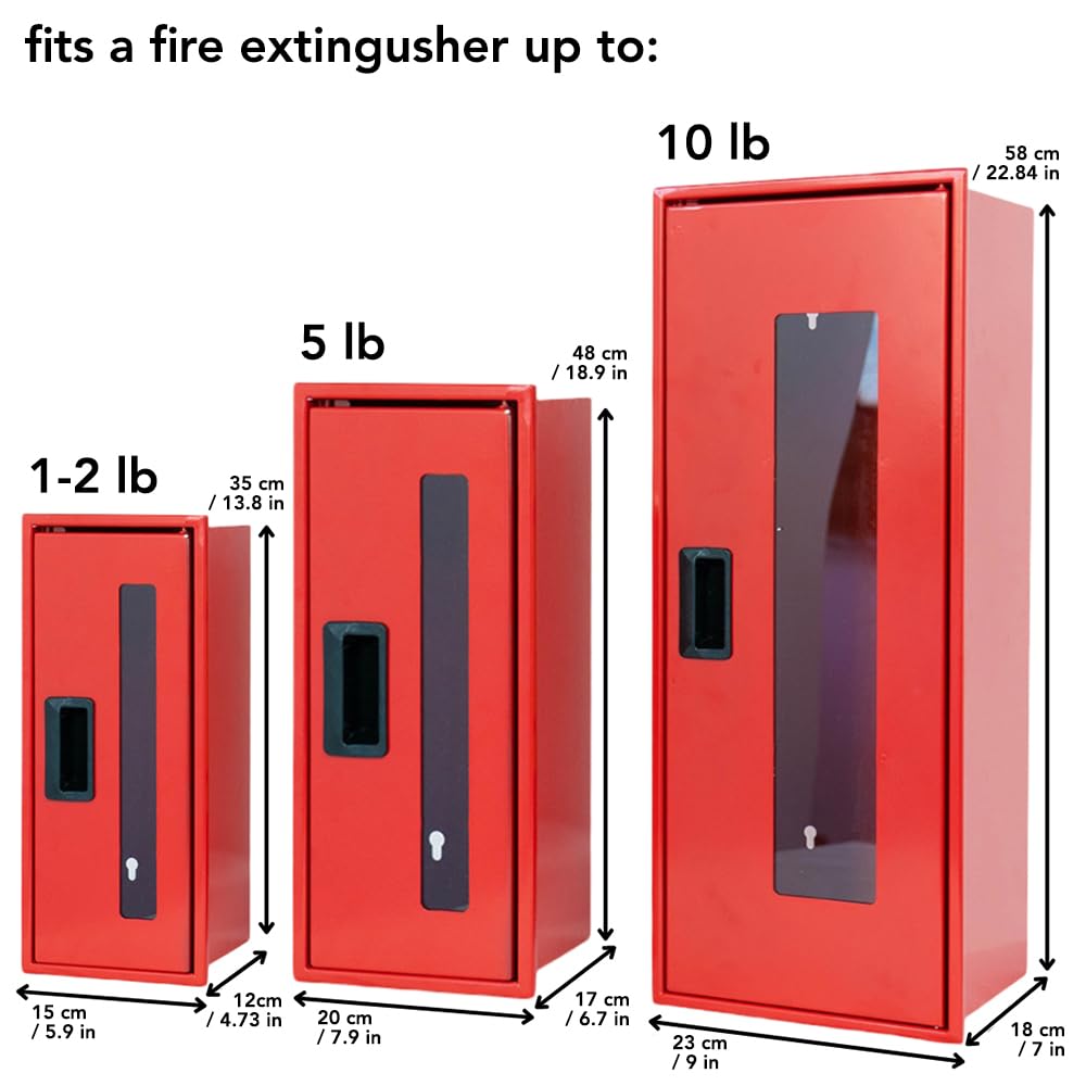 19 Inch Medium Fire Extinguisher Cabinet - Wall Mounted Storage Box for Indoor & Outdoor Use - Fire Safety Equipment for Home, Office, Warehouse, and Emergency Rescue Scenarios