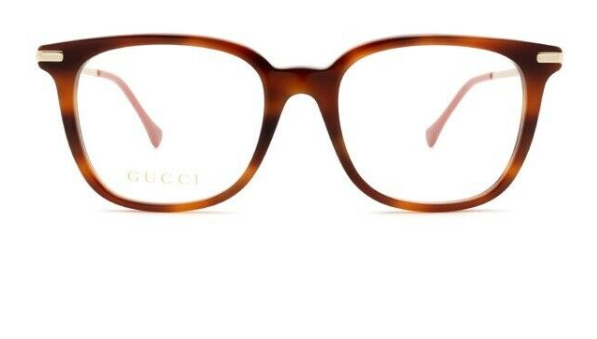 Gucci GG 0968O 002 Havana/Gold Square Women's Eyeglasses - Stylish Designer Frames for Women, Perfect for Work, Reading & Fashion Accessories