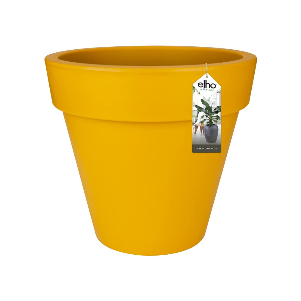 elho Pure Round 40 Inch Ochre Plant Pot - Indoor/Outdoor Flower Planter for Home Decor, Garden, Patio & Balcony