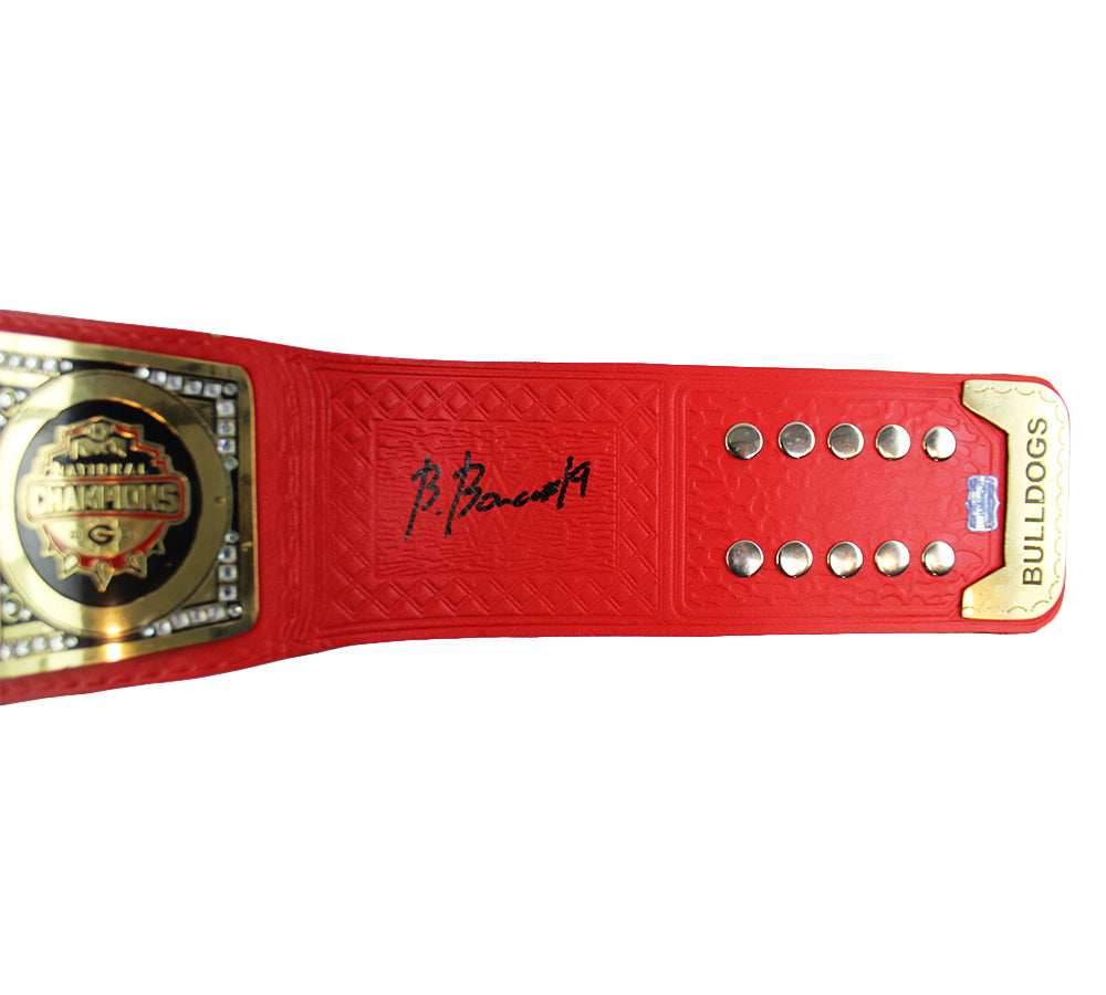 Brock Bowers Autographed Georgia Bulldogs Red 2022 National Championship Wrestling Belt - Collectible Memorabilia for Fans, Sports Enthusiasts & Home Decor