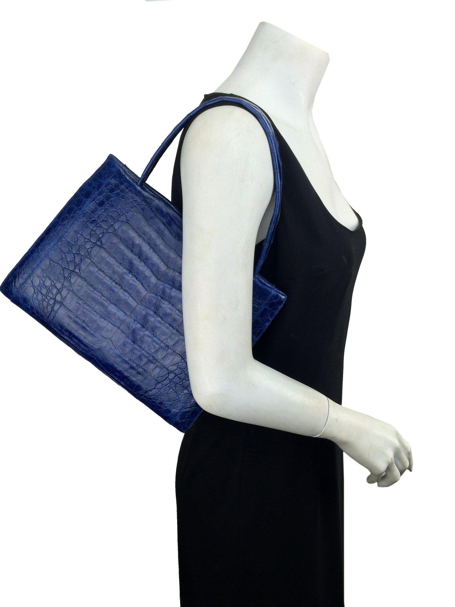 Nancy Gonzalez Wallis Medium Framed Crocodile Leather Tote Bag - Luxury Designer Handbag for Women, Perfect for Work, Travel & Everyday Use