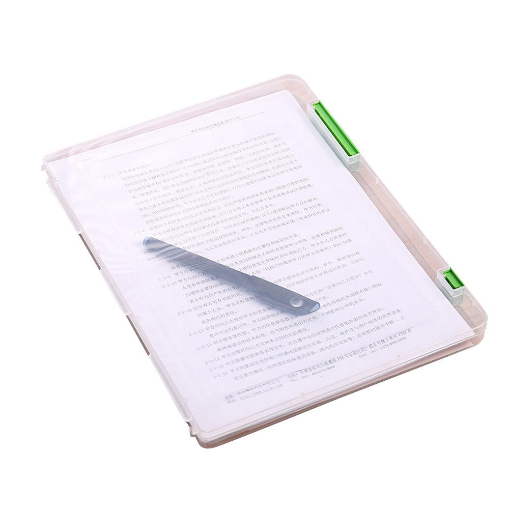 A4 File Storage Box - Green Document Organizer Case for Office, School & Home - Desk Paper Holder & File Box for Documents, Folders & Supplies