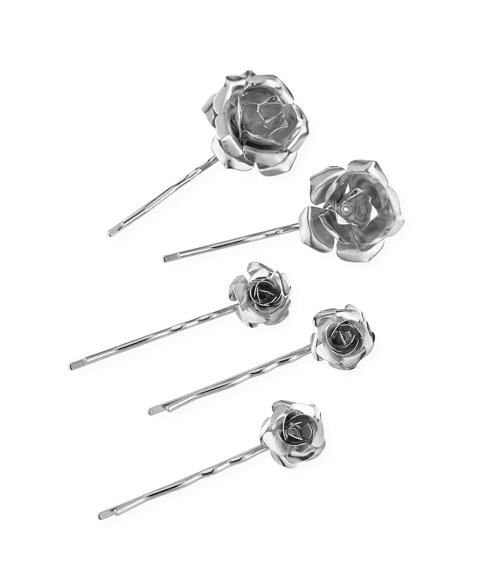 Field of Roses Bobby Pins Set - Floral Hair Clips for Women & Girls - Perfect for Weddings, Parties & Everyday Styling