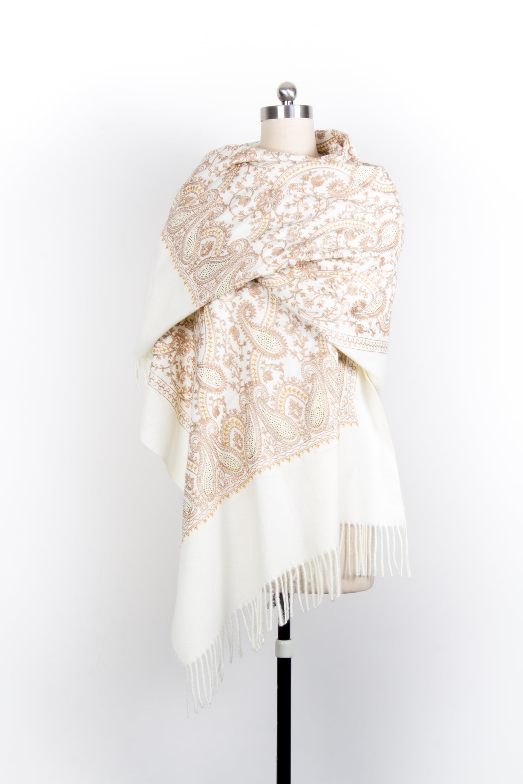 Elegant Reversible Embroidered Scarf for Women - Shimmering Fashion Accessory for Fall & Winter Outfits, Parties and Special Occasions