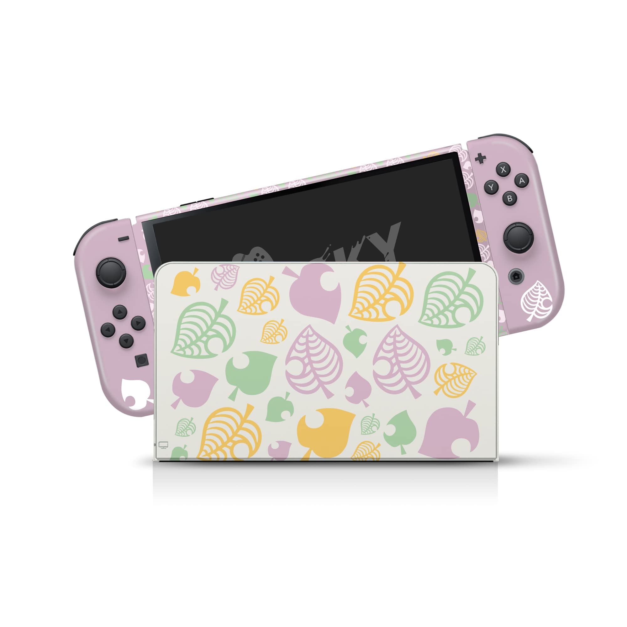 Premium 3M Vinyl Full Wrap Decal Skin for Nintendo Switch OLED - Cute Pastel Design, Non-Slip Grip & Scratch Protection | Perfect for Gaming, Travel & Customizing Your Console