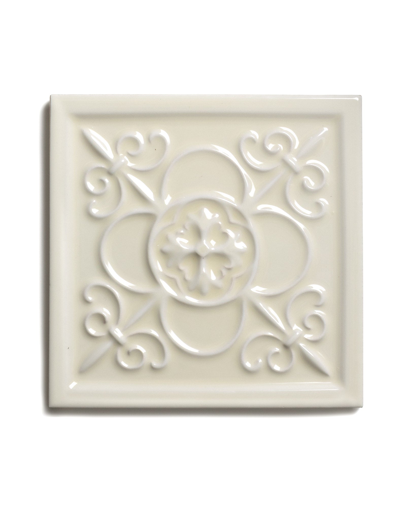 Kakel York Decorative Relief Tile 14.8 x 14.8 cm Almond - Perfect for Kitchen Backsplash & Bathroom Wall Decor