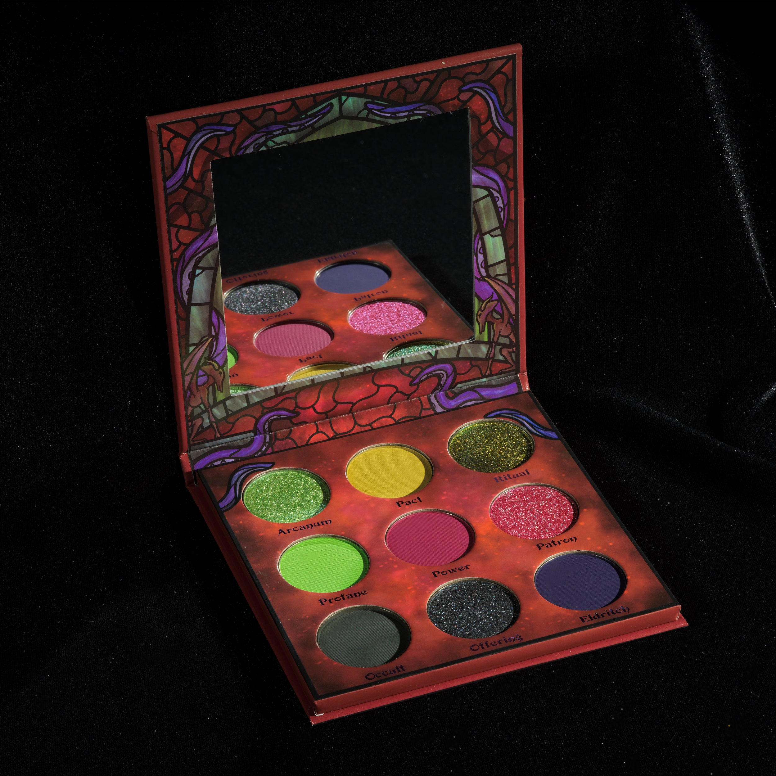 Warlock Eyeshadow Palette - 12 Highly Pigmented Matte & Shimmer Shades for Professional Makeup | Perfect for Halloween, Cosplay & Night Out Looks
