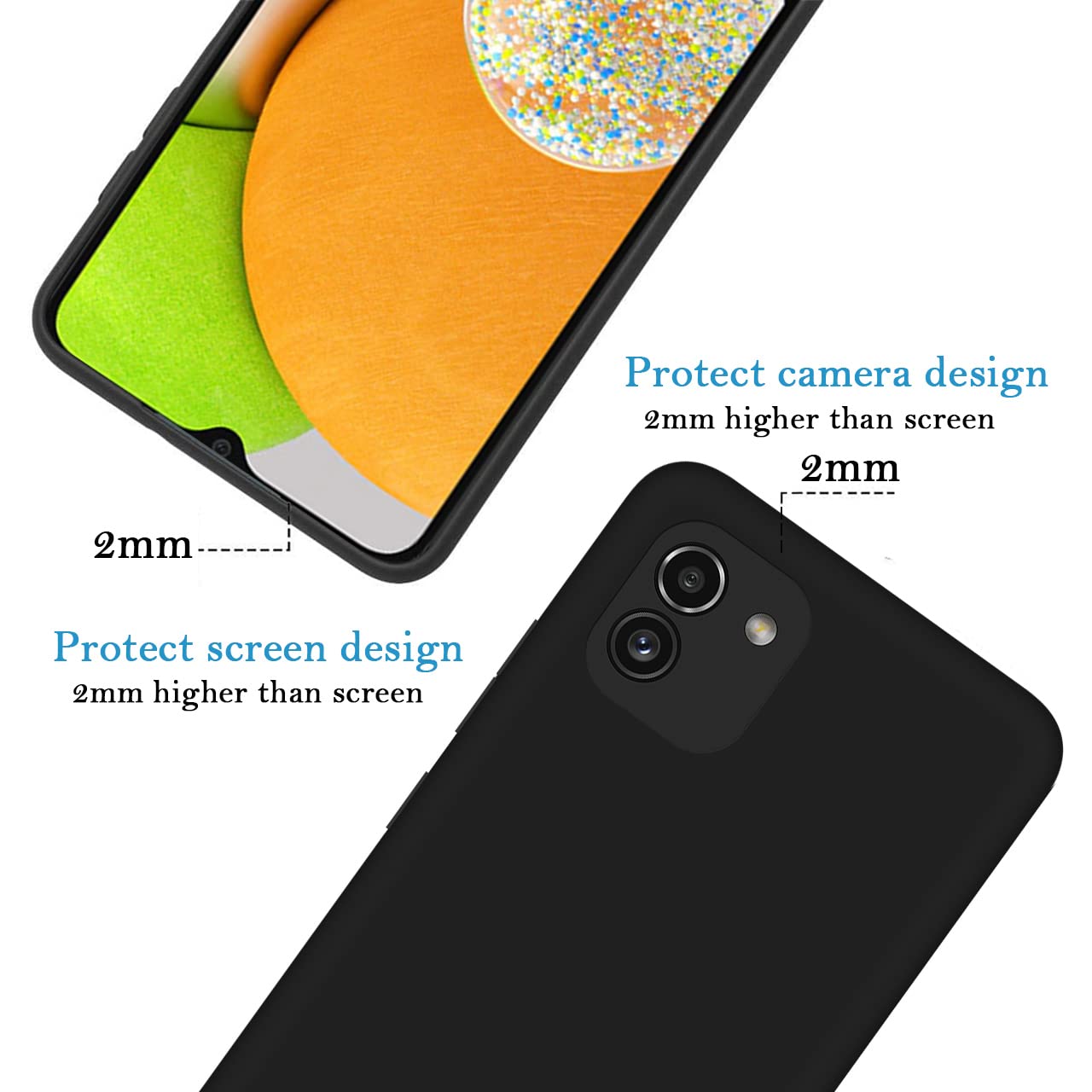 Custom Samsung Galaxy A03 Phone Case - Personalized Photo & Text Name - Anti-Scratch Soft TPU Protective Cover (Black) - Perfect for Daily Use, Travel & Gift Giving