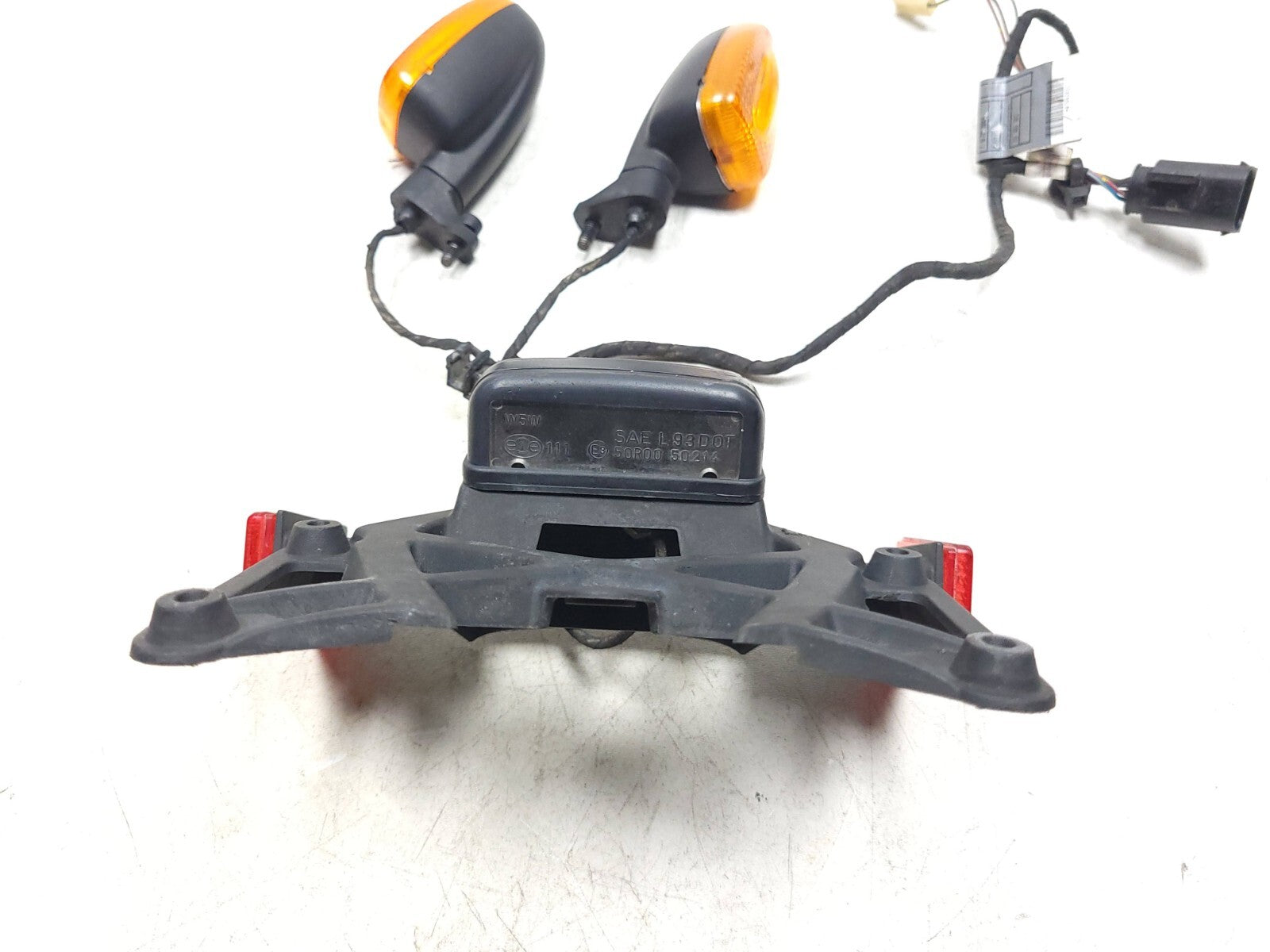 Original BMW K1200R K1200 License Plate Holder with Turn Signal - Compatible with 2005-2008 Models - Perfect for Motorcycle Customization & Street Legal Compliance
