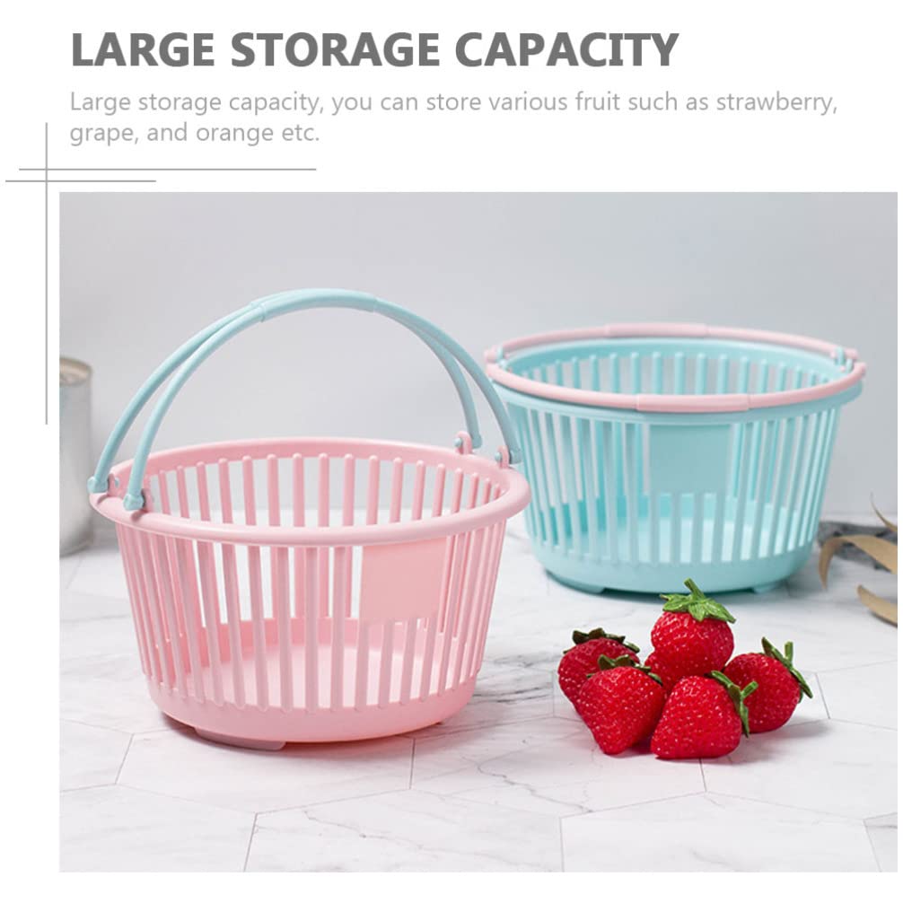 Cabilock 3-Piece Pink PP Mesh Storage Basket Set - Mini Round Shower Containers for Bathroom, Kids Toys, Egg Storage & Outdoor Play - Durable Plastic Organizer for Home, Kitchen & Travel Use