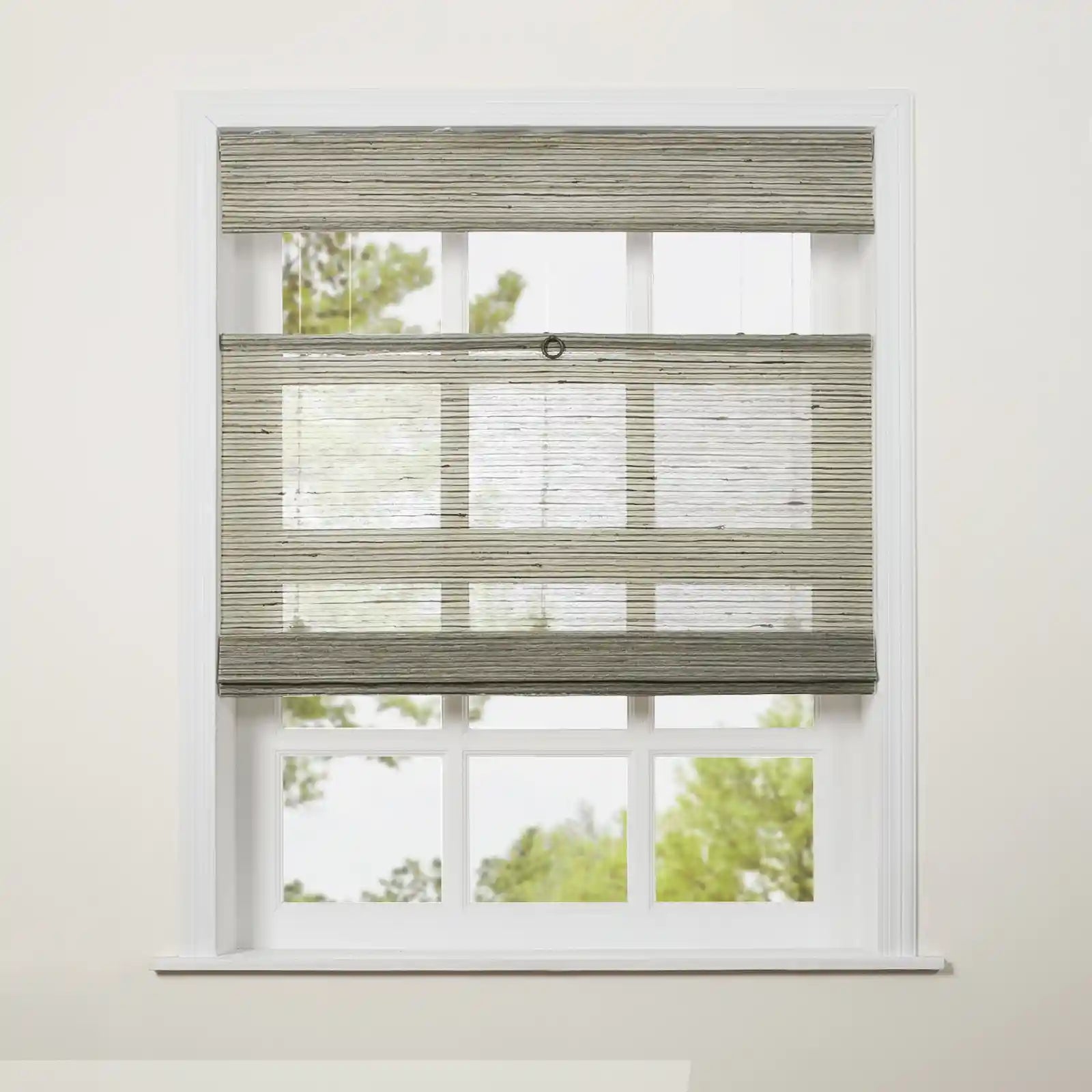 Cordless Rae Top Down Bottom Up Woven Wood Shade - Series C | Light Filtering & Privacy | Perfect for Living Room, Bedroom & Office Windows
