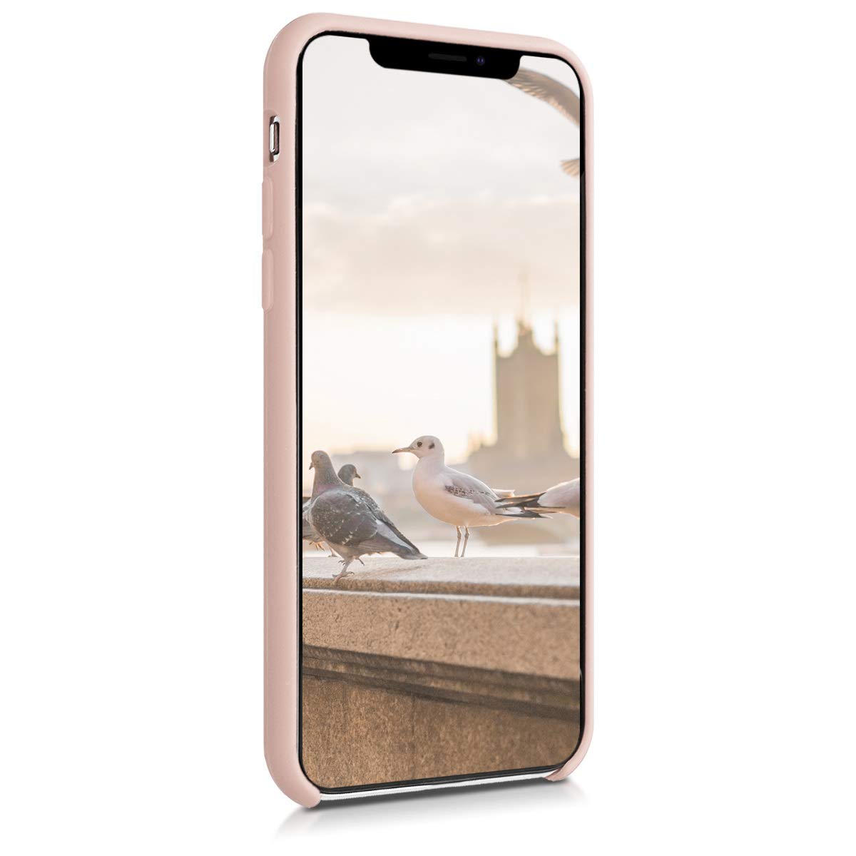kwmobile TPU Silicone Case for Apple iPhone Xs - Soft Finish Protective Phone Cover in Dusty Pink | Perfect for Everyday Use, Work & Travel