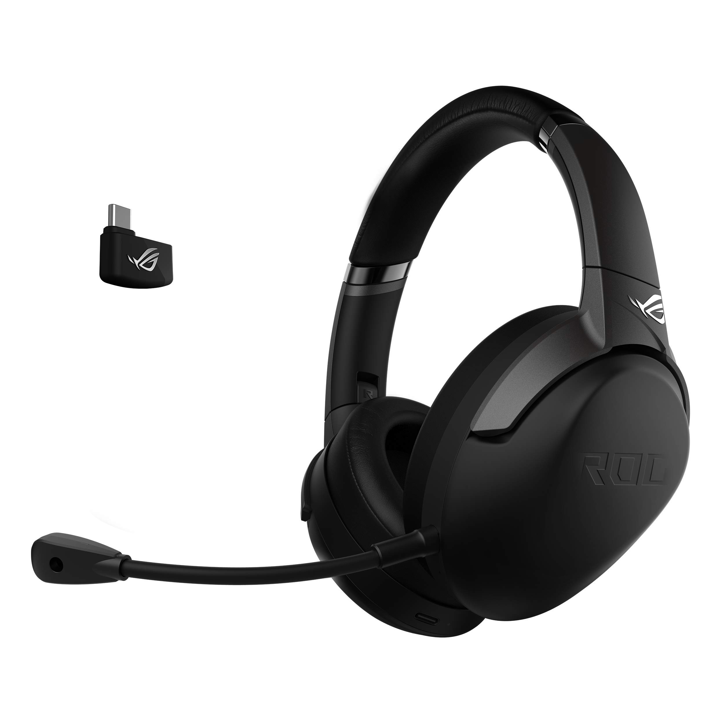 ASUS ROG Strix Go 2.4 Wireless Gaming Headset with USB-C Dongle | AI Noise-Cancelling Mic | 2.4GHz Low Latency | Comfortable Over-Ear Design for PC, Mac, Nintendo Switch & PS5/4 | Perfect for Competitive Gaming & Streaming