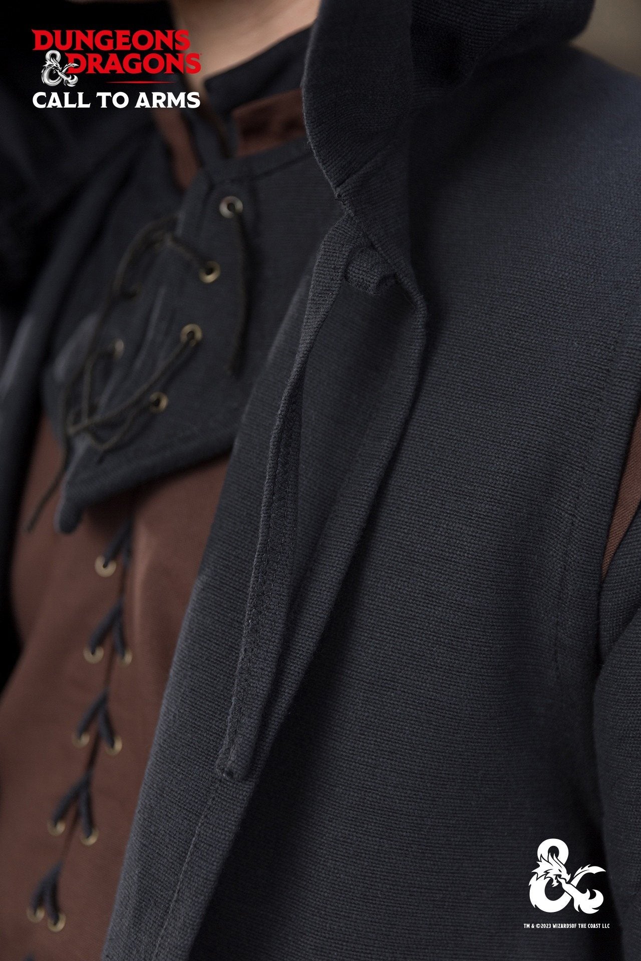 Dungeons & Dragons Ranger Coat - Black Fantasy Cosplay Costume for LARP, Halloween & D&D Game Nights