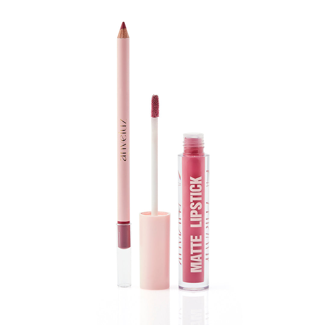 Anyeluz 2-in-1 Lip Gloss and Lip Liner Kit - Long Lasting Moisturizing Lip Makeup Set for Women | Perfect for Daily Wear, Parties & Special Occasions