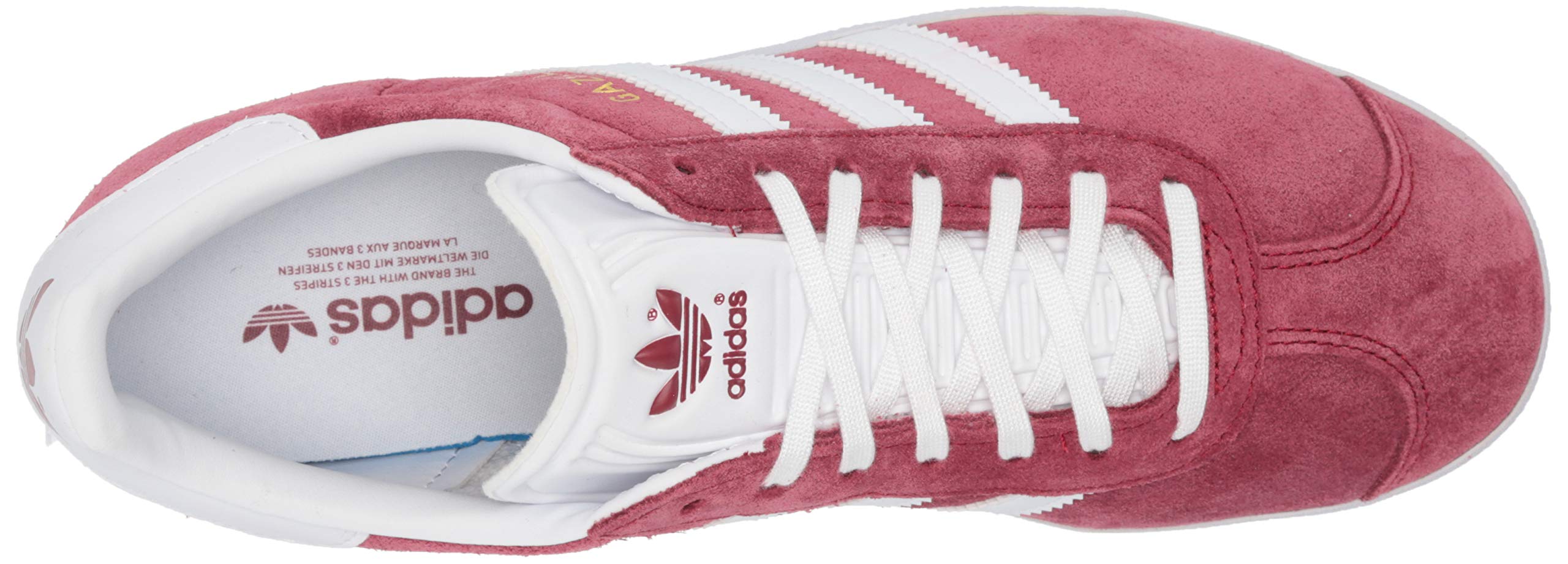 Adidas Originals Men's Gazelle Sneakers - Collegiate Burgundy/White/Gold Metallic Size 5.5 | Classic Retro Running Shoes for Casual Wear, Gym & Street Style