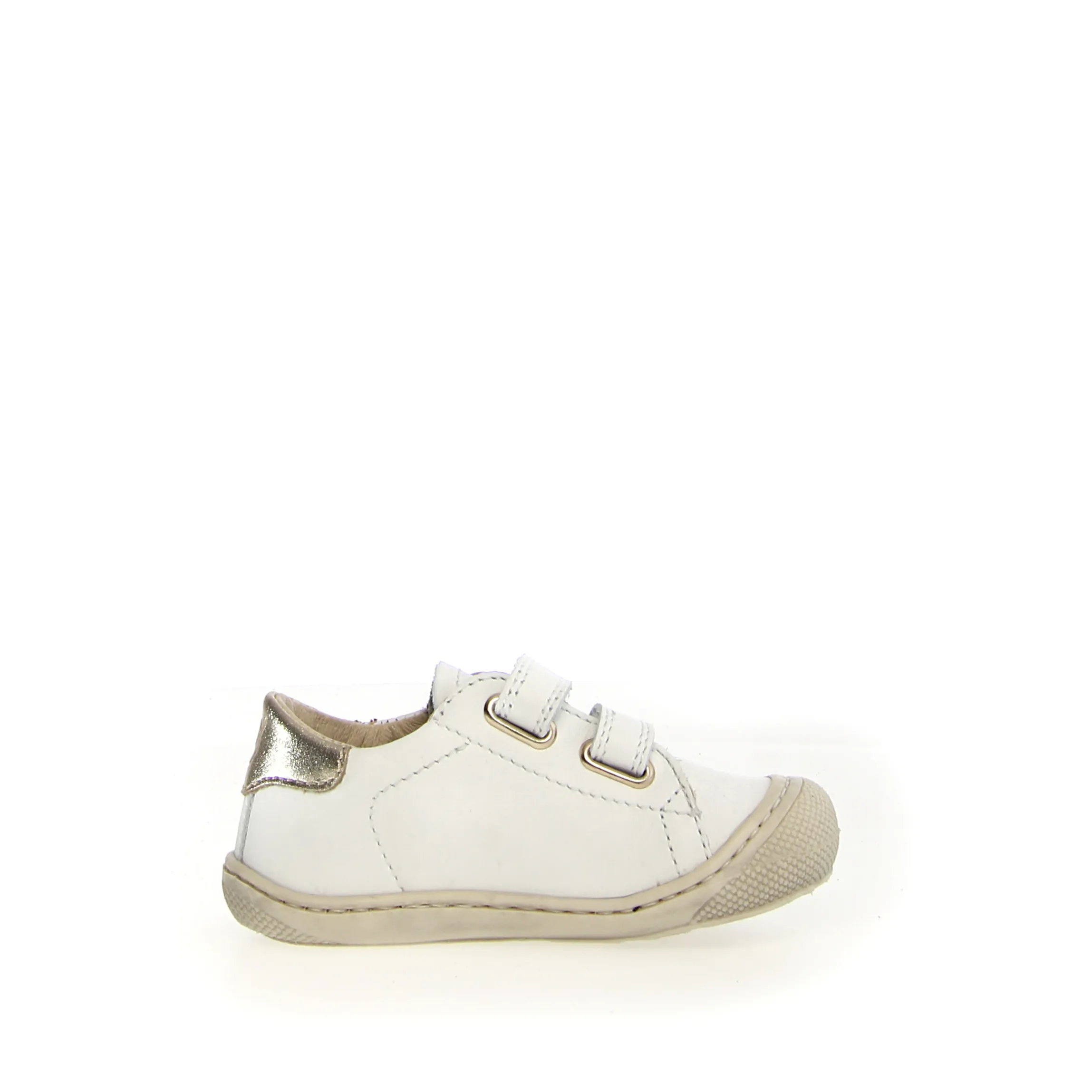 Naturino Kids Cocoon Low 3 VL Casual Sneakers - White/Platinum | Comfortable Boys & Girls Shoes for School, Play & Everyday Wear