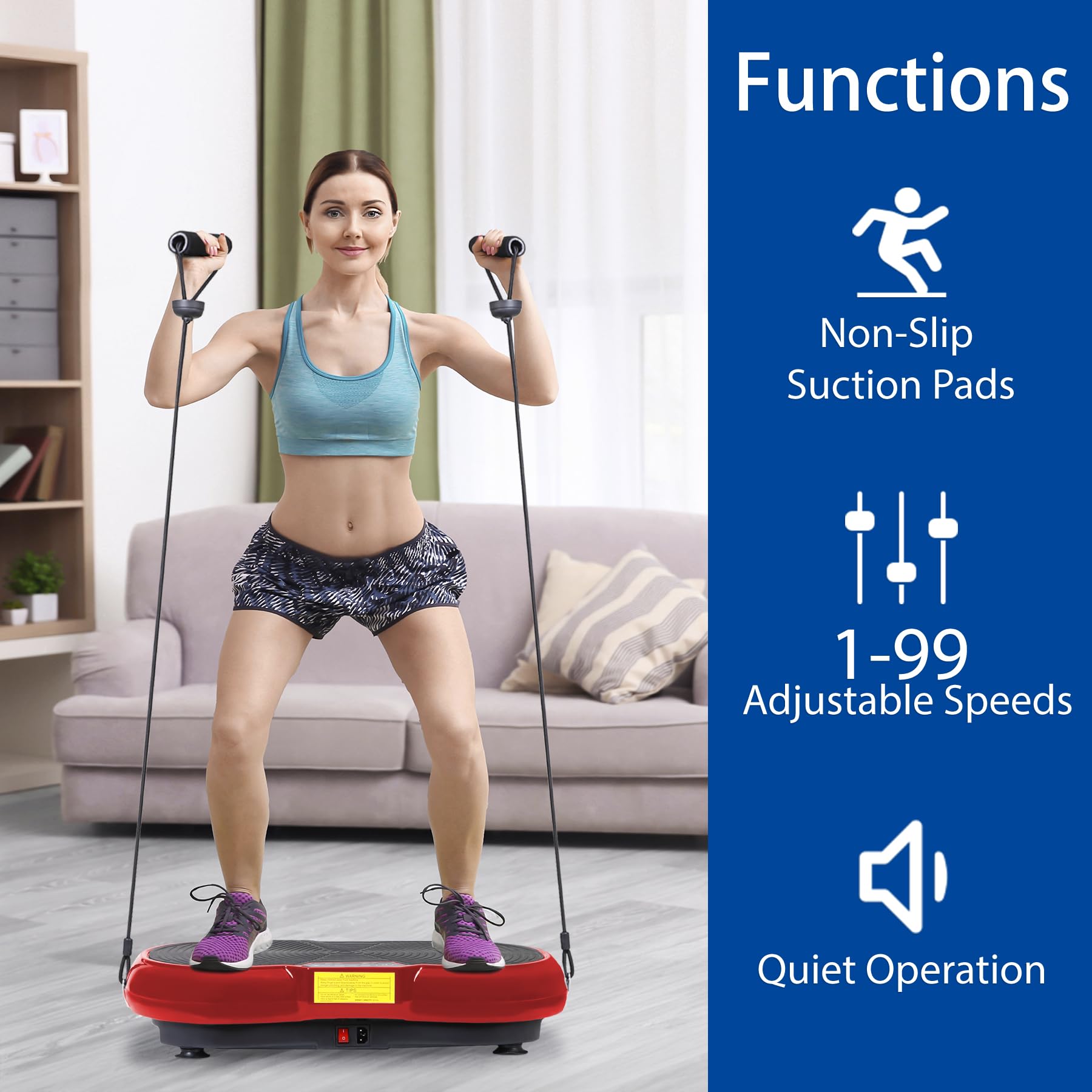 ZENY Vibration Plate Exercise Machine - Full Body Workout Platform for Weight Loss, Muscle Toning & Home Fitness | Portable Vibration Trainer for Home Gym, Wellness & Recovery