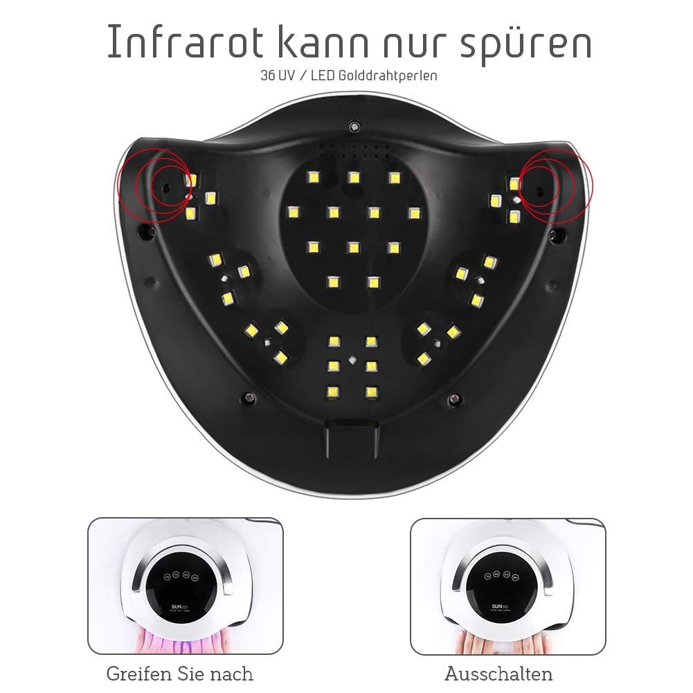 Professional 120W UV LED Nail Dryer Lamp for Gel Nails - Auto Sensor, LCD Display, 10/30/60/99s Timer - Perfect for Home & Salon Manicures & Pedicures