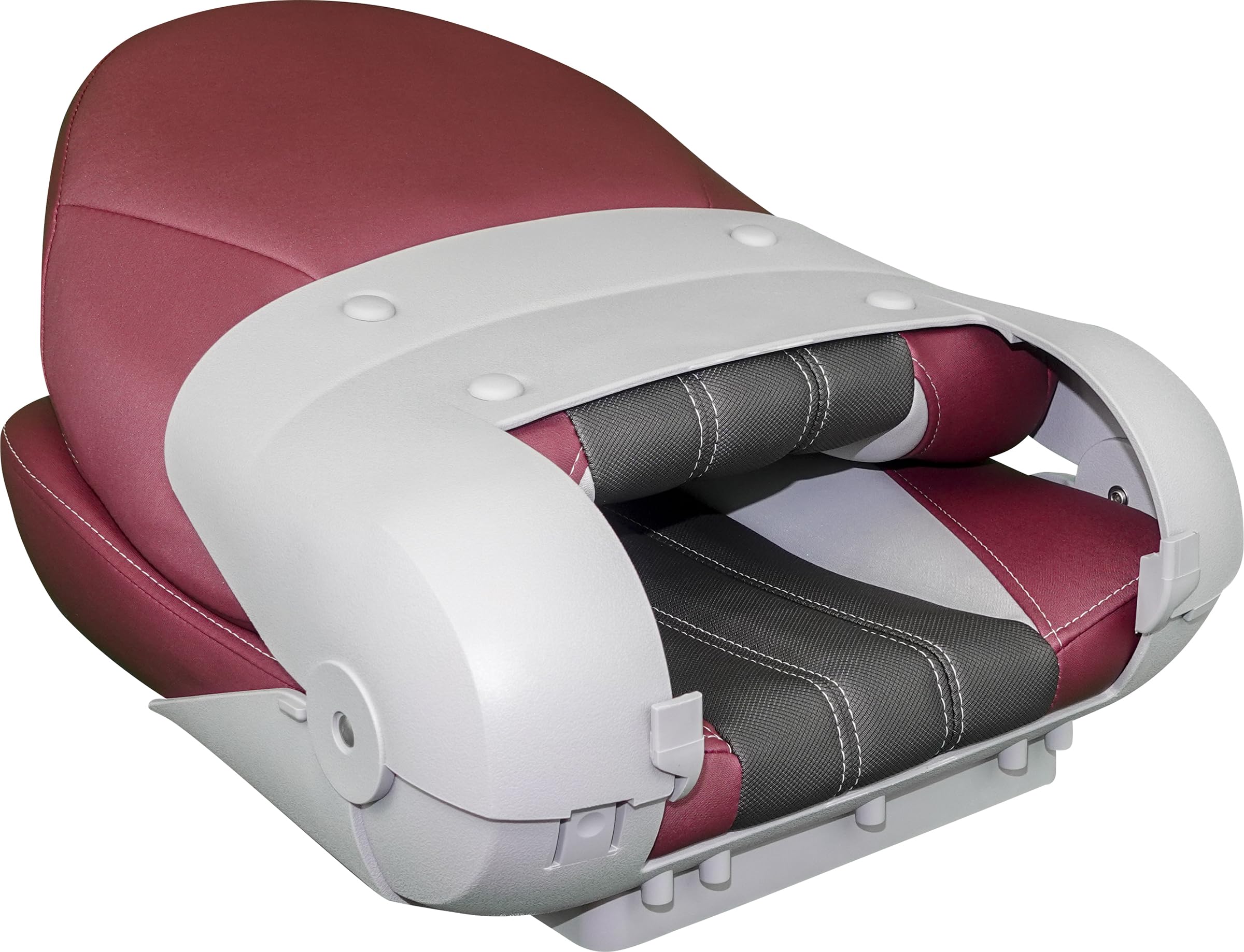 Tempress ProBax Orthopedic Folding High Back Boat Seat - Ergonomic Support for Fishing & Boating - Raspberry, Gray, Carbon Colors - Perfect for Long Hours on Water