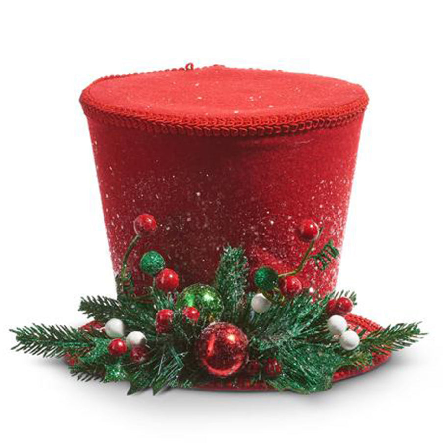 10.5 Inch Red Top Hat by Raz Imports - Perfect for Halloween Costumes, Cosplay, and Party Accessories