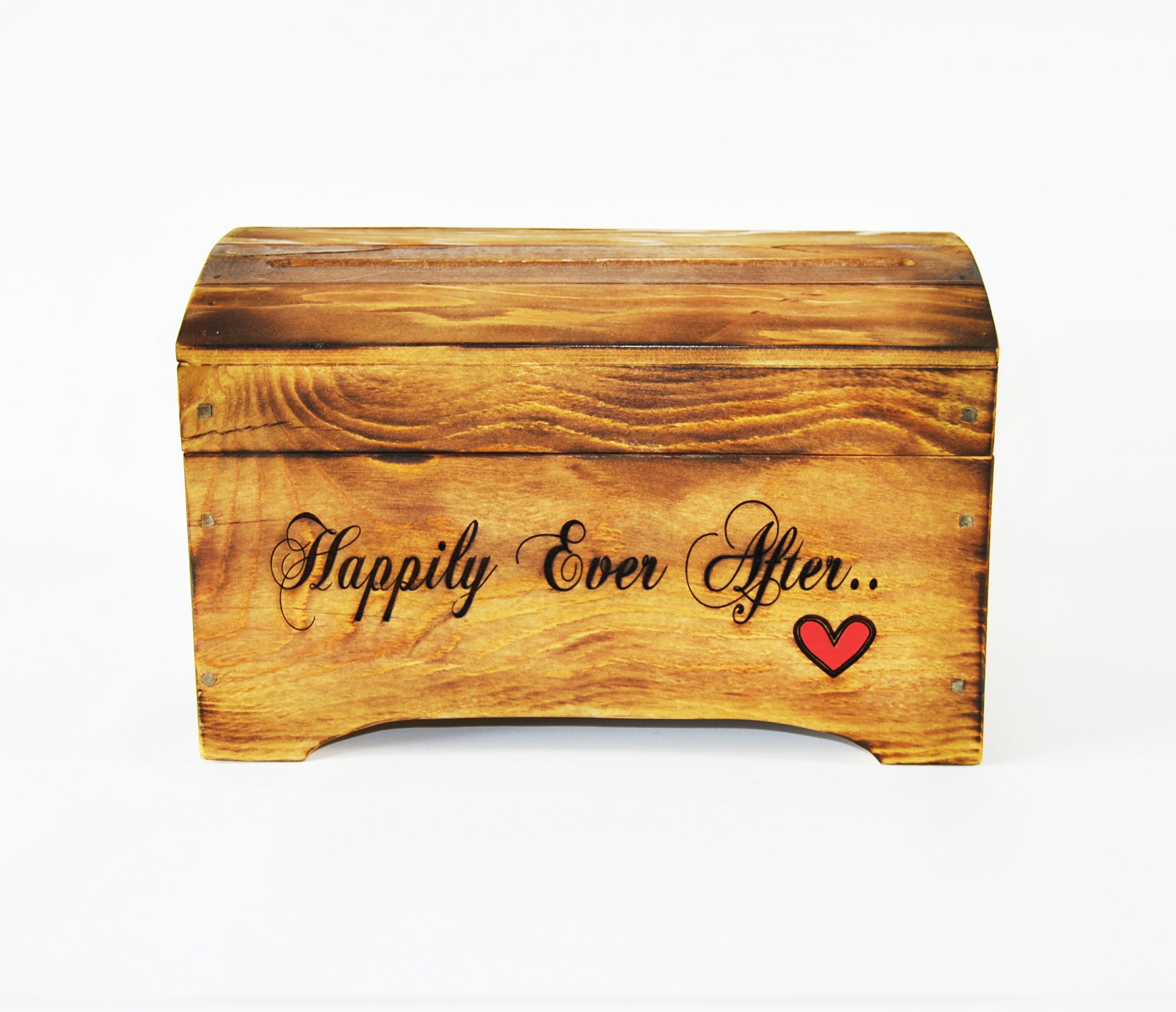 Rustic Wooden Memory Keepsake Box - Wedding Card Holder, Gift Box for Anniversary, Bridal Shower, Baby Shower & Special Occasions