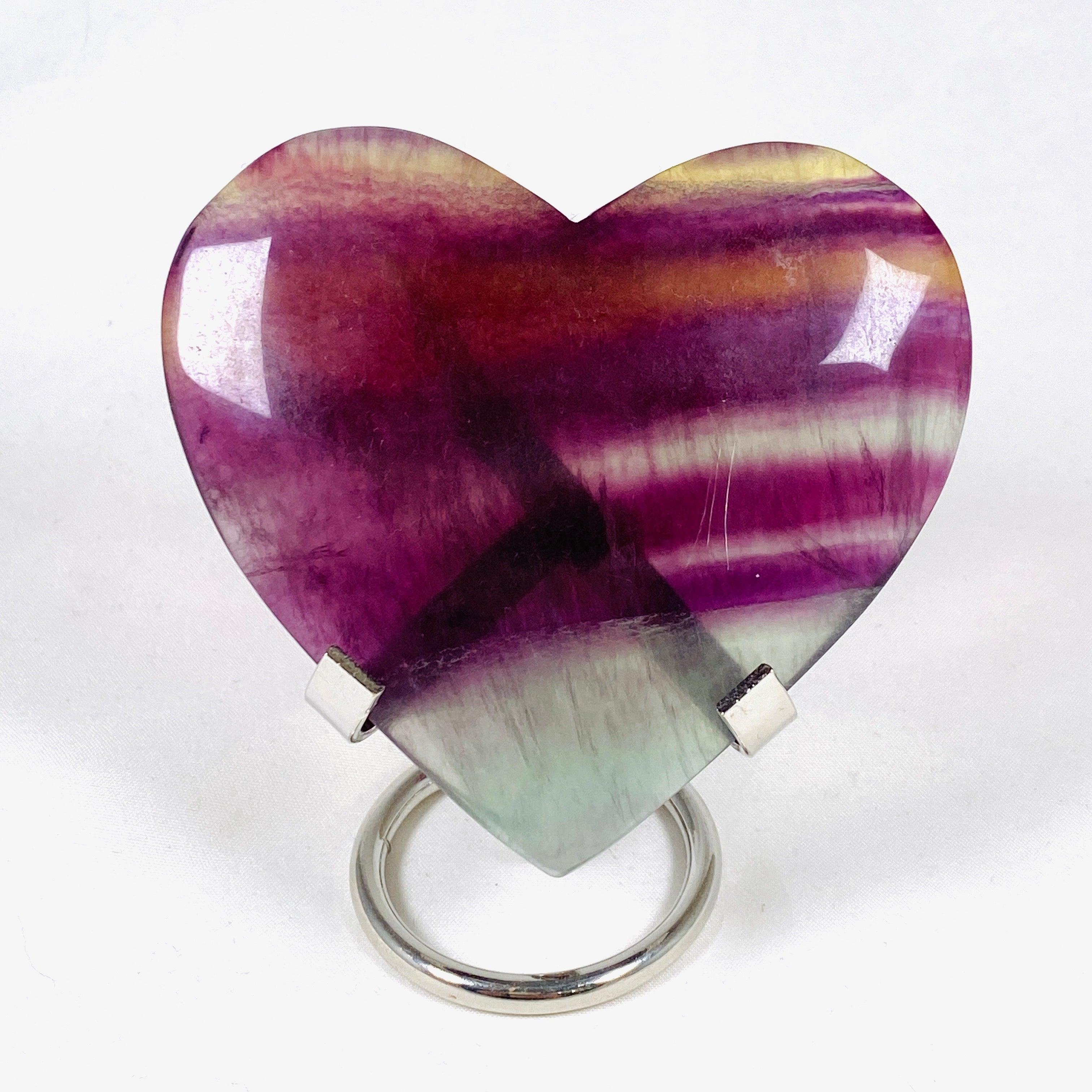 Rainbow Fluorite Heart Pendant - RFH 02 - Natural Crystal Jewelry for Healing, Meditation & Spiritual Energy - Perfect for Reiki Practitioners & Crystal Collectors
