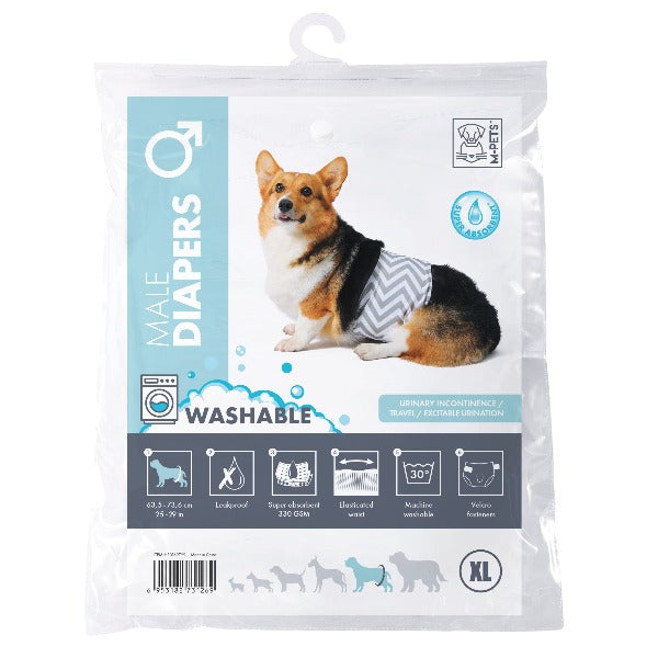 Washable Male Dog Diapers for Pets - Reusable & Absorbent Incontinence Pants - Perfect for House Training, Senior Dogs & Travel Use