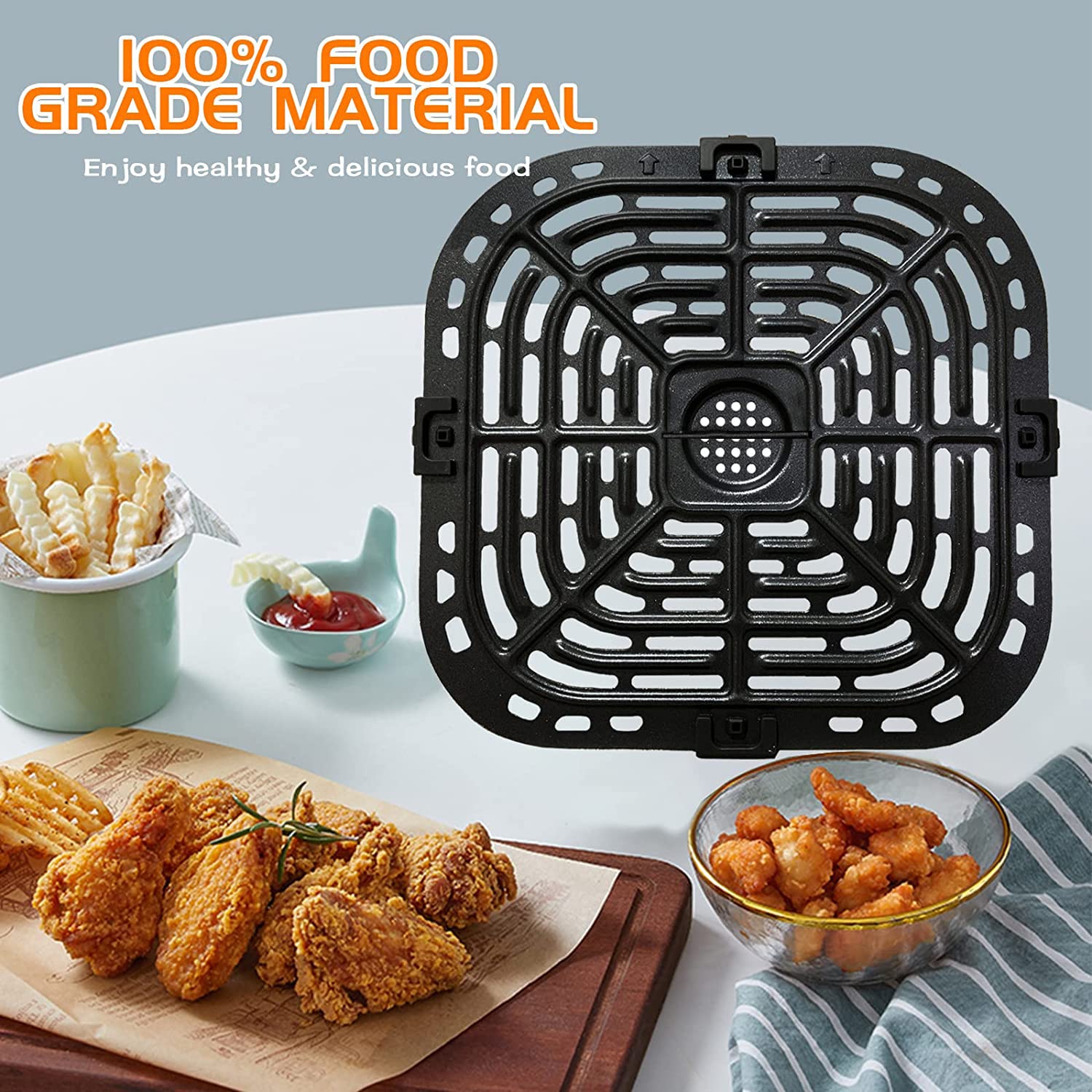 Instant Vortex Plus 6QT/5.7QT Air Fryer Replacement Tray - Premium Nonstick Double Layer Grate & Grill Plate - Compatible with Instant Air Fryers - Perfect for Healthy Frying, Roasting & Baking Chicken Wings, Fries & Vegetables