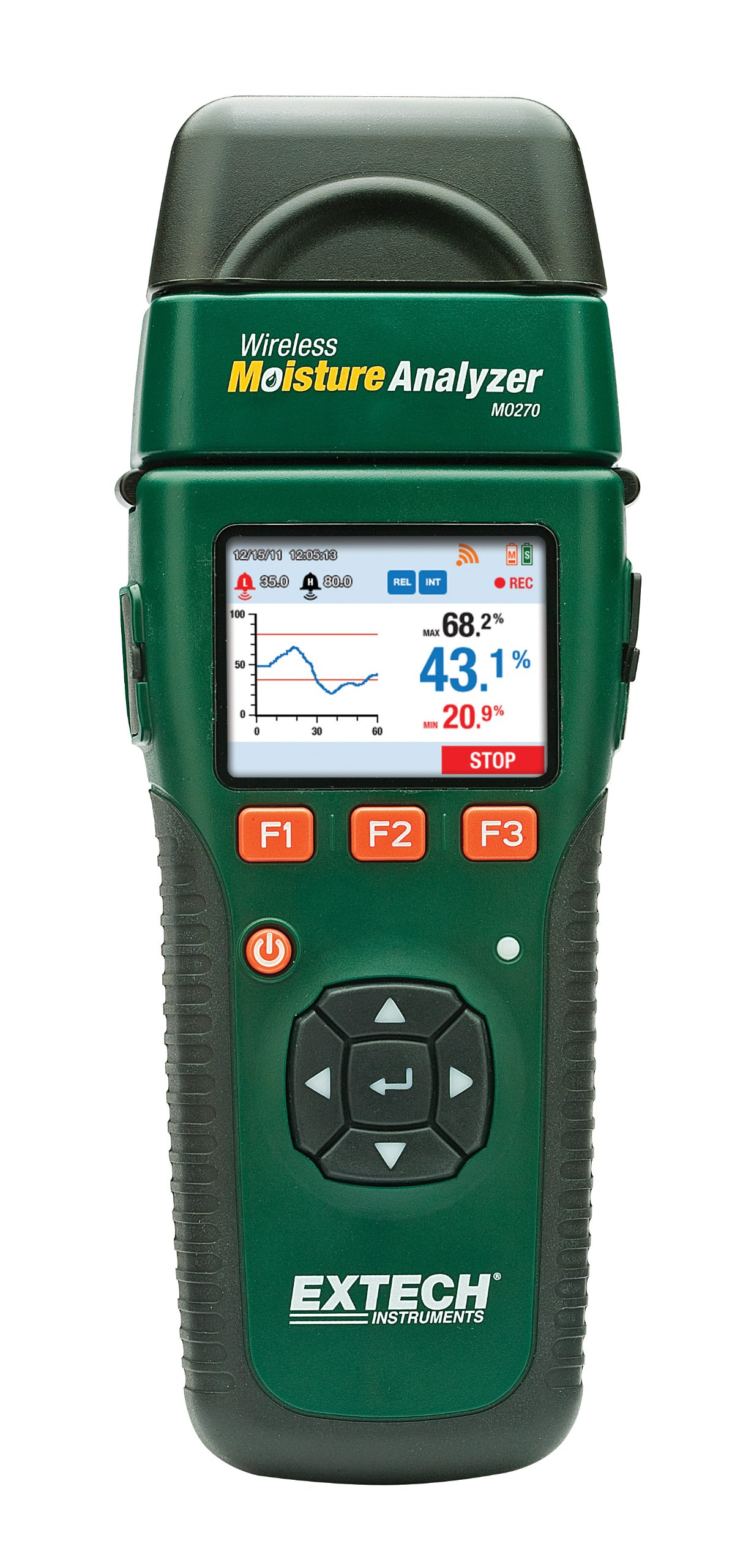Extech MO270 Wireless Digital Moisture Meter - Pin & Pinless Combo for Wood, Drywall, Concrete - Home Inspection & DIY Projects