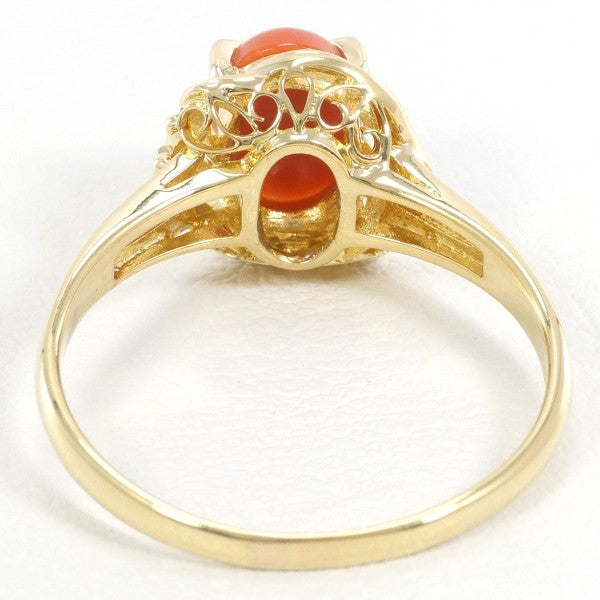 18K Yellow Gold Coral Ring for Women - Elegant Handmade Jewelry Gift for Birthday, Anniversary & Valentine's Day - Perfect for Beach Weddings & Summer Fashion Accessories