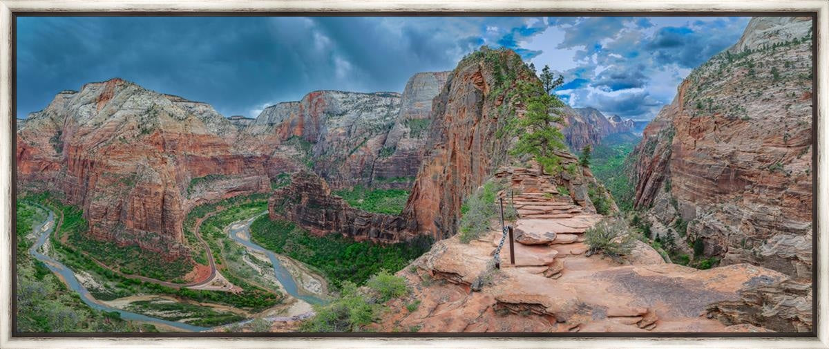 Angel's Landing Panoramic Large Wall Art - Stunning Landscape Canvas Print for Living Room, Bedroom & Office Decor