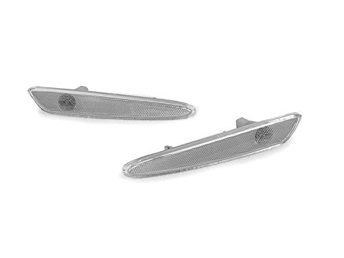 DEPO 2005-2010 Chevy Corvette Clear Front Bumper Side Marker Lights - Replacement LED Lights for Improved Visibility & Style | Perfect for Night Driving & Car Customization