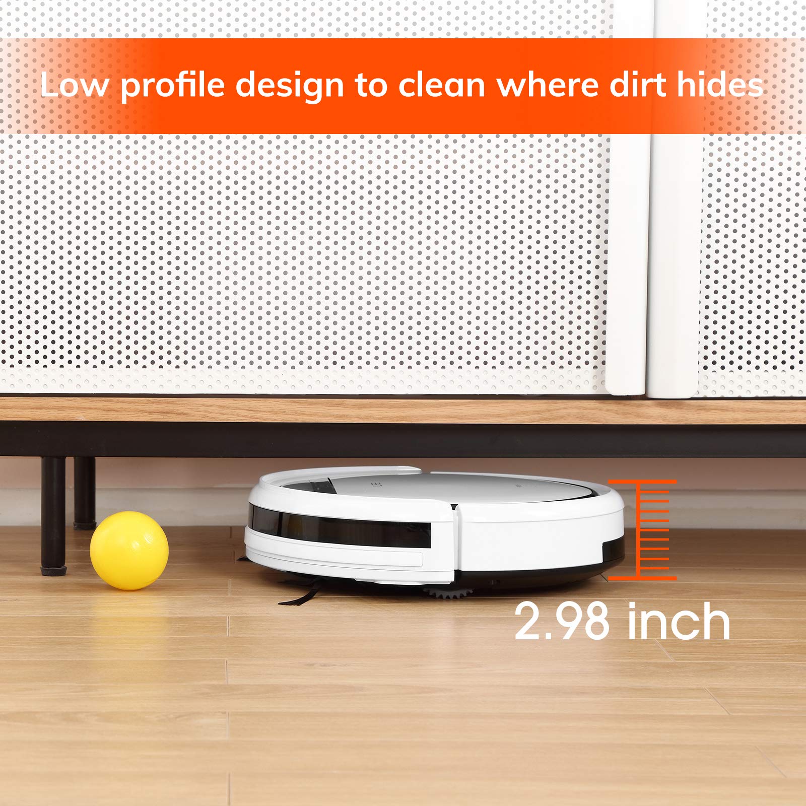 ILIFE V3s Pro Robot Vacuum Cleaner with Tangle-Free Suction | Slim, Self-Charging Robotic Vacuum | Daily Schedule Cleaning | Ideal for Pet Hair, Hard Floors & Low Pile Carpets | Pearl White | Perfect for Smart Home Cleaning & Pet Owners