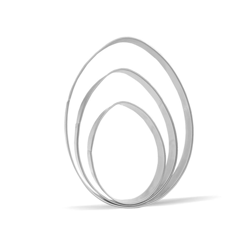 Stainless Steel Large Egg Cookie Cutter Set - 5