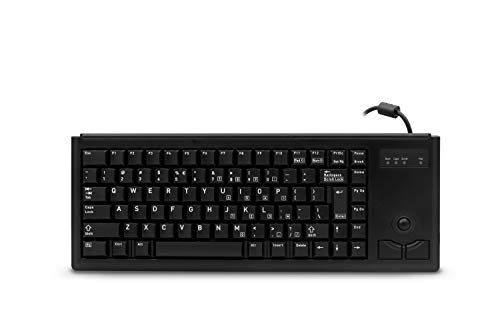 Cherry G84 UltraSlim Mechanical Keyboard with Trackball - 83 Key Compact Design (G84-4420LUBEU-2) | Ergonomic Black Keyboard for Office, Gaming & Home Use