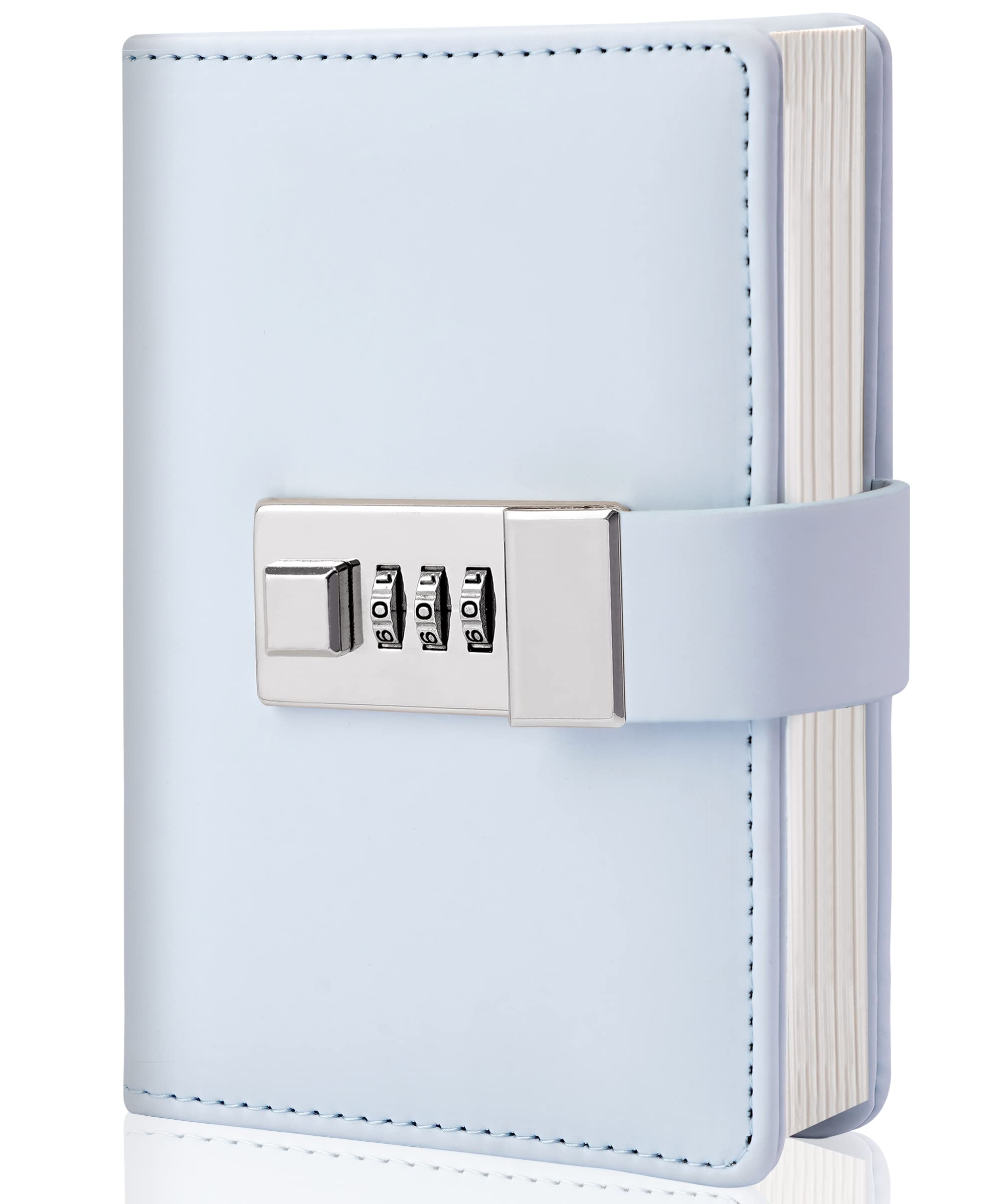 Lockable Secret Diary for Girls & Women - CAGIE Personal Journal with Combination Lock, Travel Notebook in Macaron Blue | Perfect for Writing, Journaling & Keeping Private Thoughts Secure