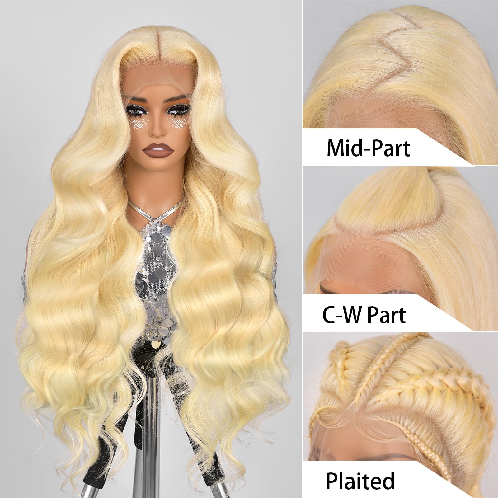 13x6 HD Lace Front Human Hair Wig - 180% Density Body Wave Blonde 30 Inch Pre-Plucked | Natural Look for Daily Wear, Parties & Special Occasions