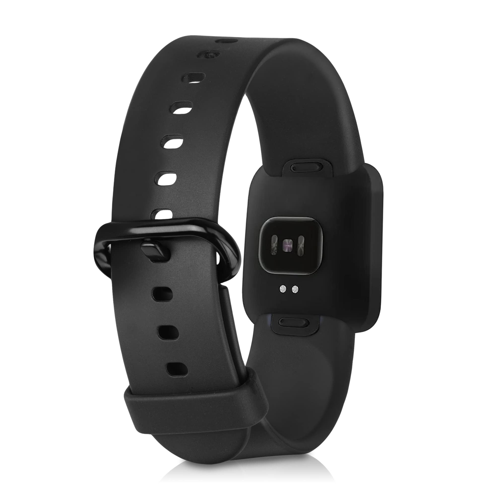 kwmobile 2-Pack Silicone Replacement Watch Straps Compatible with Xiaomi Mi Watch Lite & Redmi Watch - Soft Durable Adjustable Bands in Black & Dark Blue - Perfect for Sports, Workouts & Everyday Wear