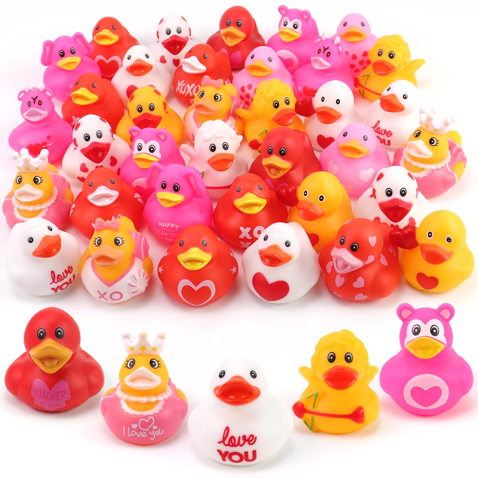 36Pcs Valentine's Day Rubber Duckies - Bulk 2