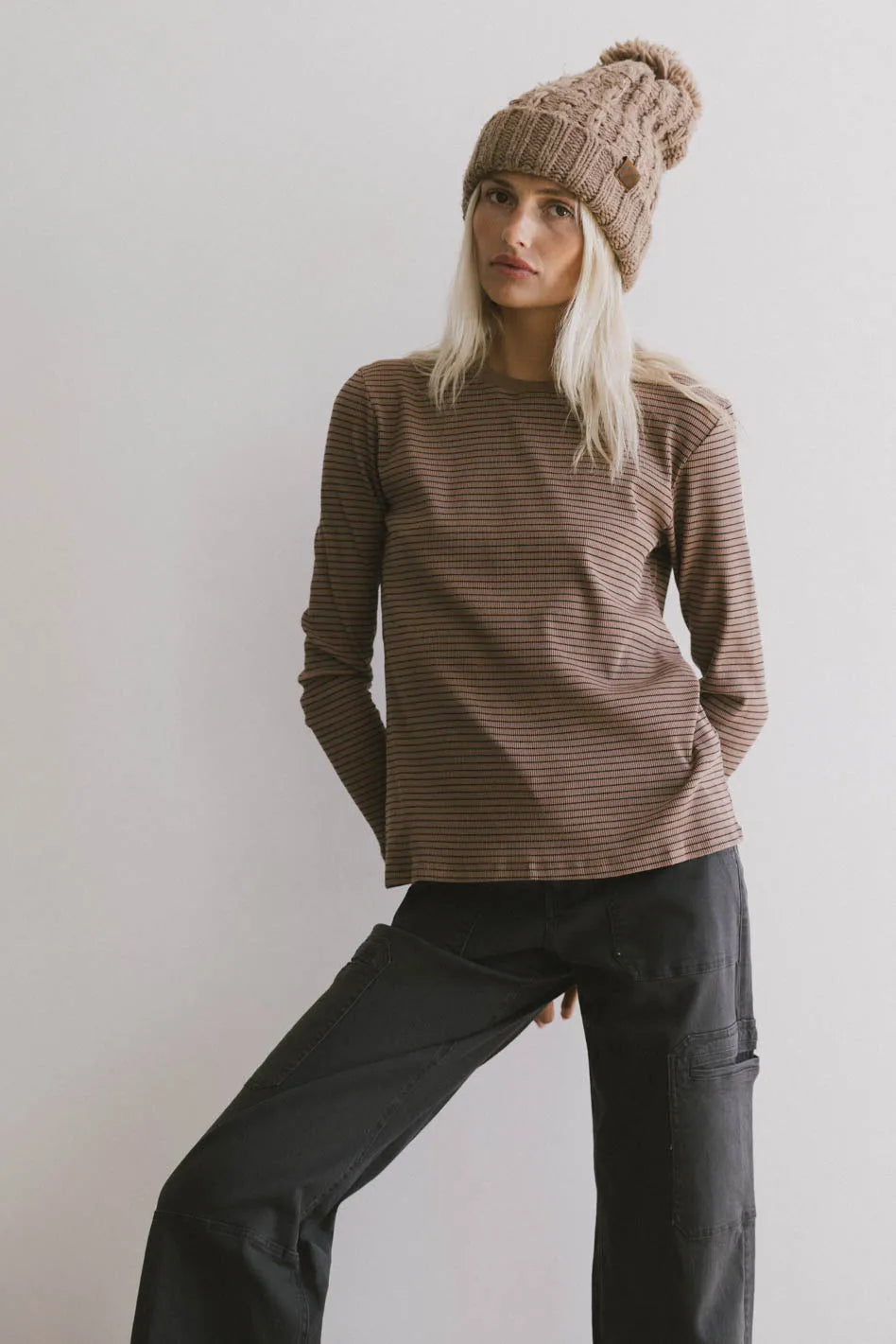 Erin Striped Brown Top for Women | Casual & Chic Blouse | Perfect for Office, Date Night & Everyday Wear