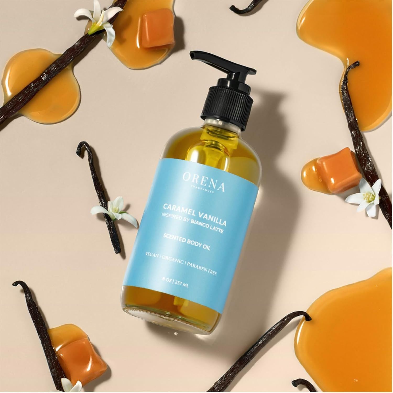 Seasaww Caramel Vanilla Body Oil - Hydrating & Moisturizing Dry Skin - Natural Scent for Relaxation & Self Care - Perfect for Massage, Bath & Daily Skincare Routine (1Pc)