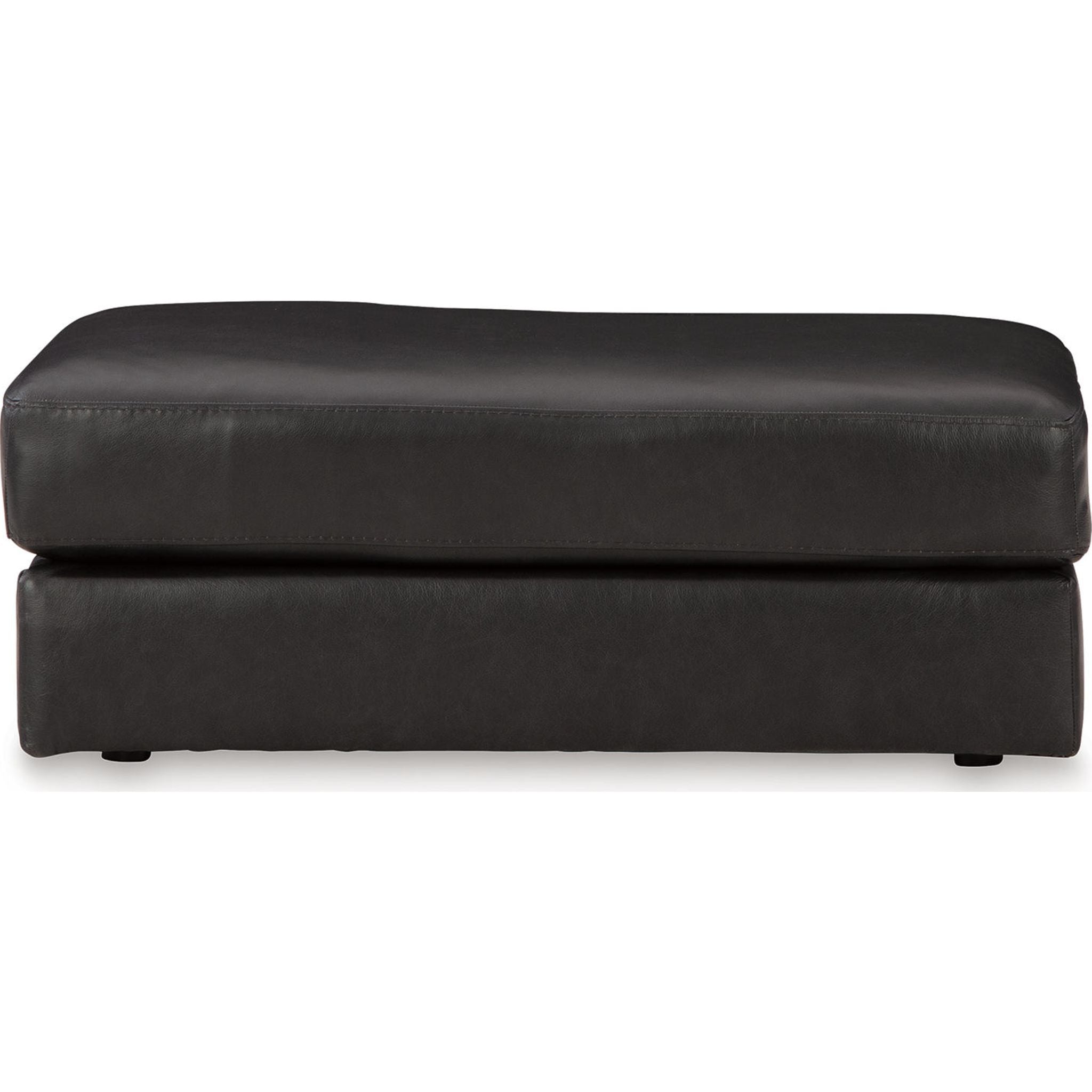 Amiata Ottoman Stool with Storage - Onyx Black Upholstered Footrest for Living Room, Bedroom & Office - Versatile Seating & Storage Solution
