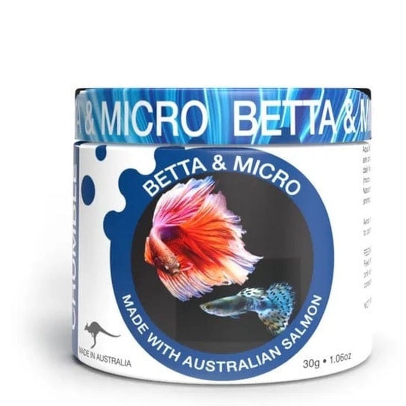 Aqua Natural Betta & Micro Crumble Fish Food - 30g High Protein Pellets for Tropical Fish, Betta & Small Species | Perfect for Daily Feeding & Growth Enhancement