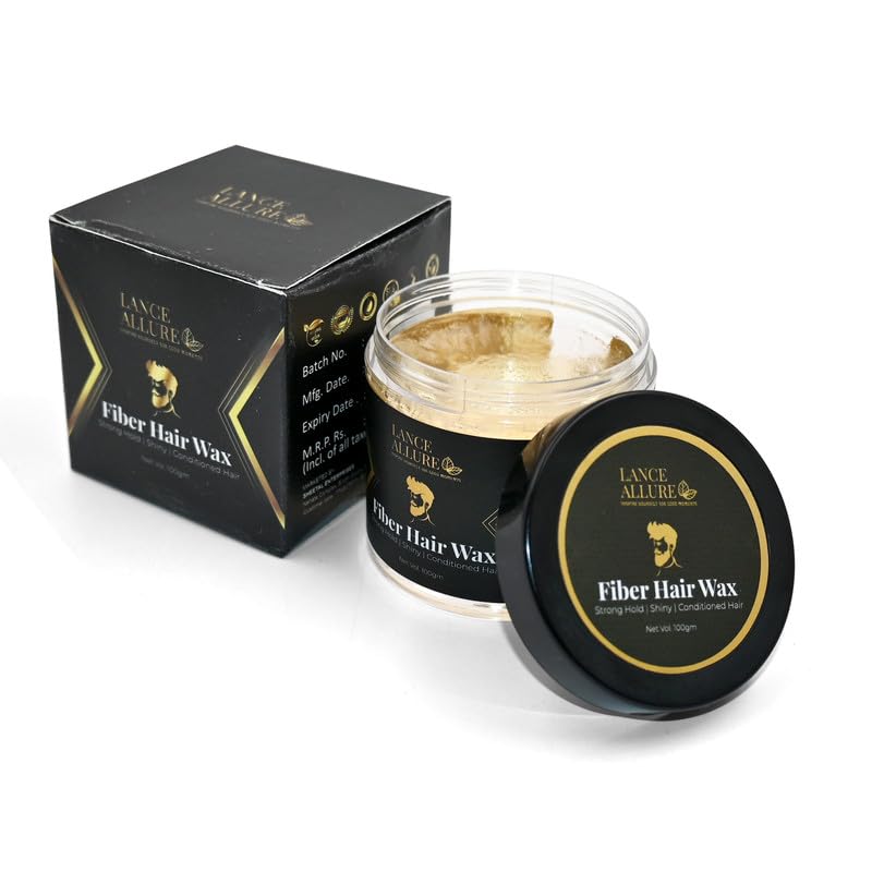 Lance Allure Fiber Hair Wax - Strong Hold Styling Wax with Amla & Rosemary Extract for Shiny, Conditioned Hair (100ml) | Perfect for Men's Grooming, Textured Hairstyles & Daily Styling