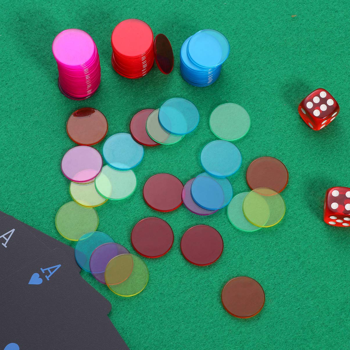 NUOBESTY 300pcs Colorful Plastic Bingo Chips - Bulk Counting Tokens for Bingo Games, Math Teaching, Classroom Activities & Kids Learning - Perfect for Game Nights, School Projects and Educational Fun